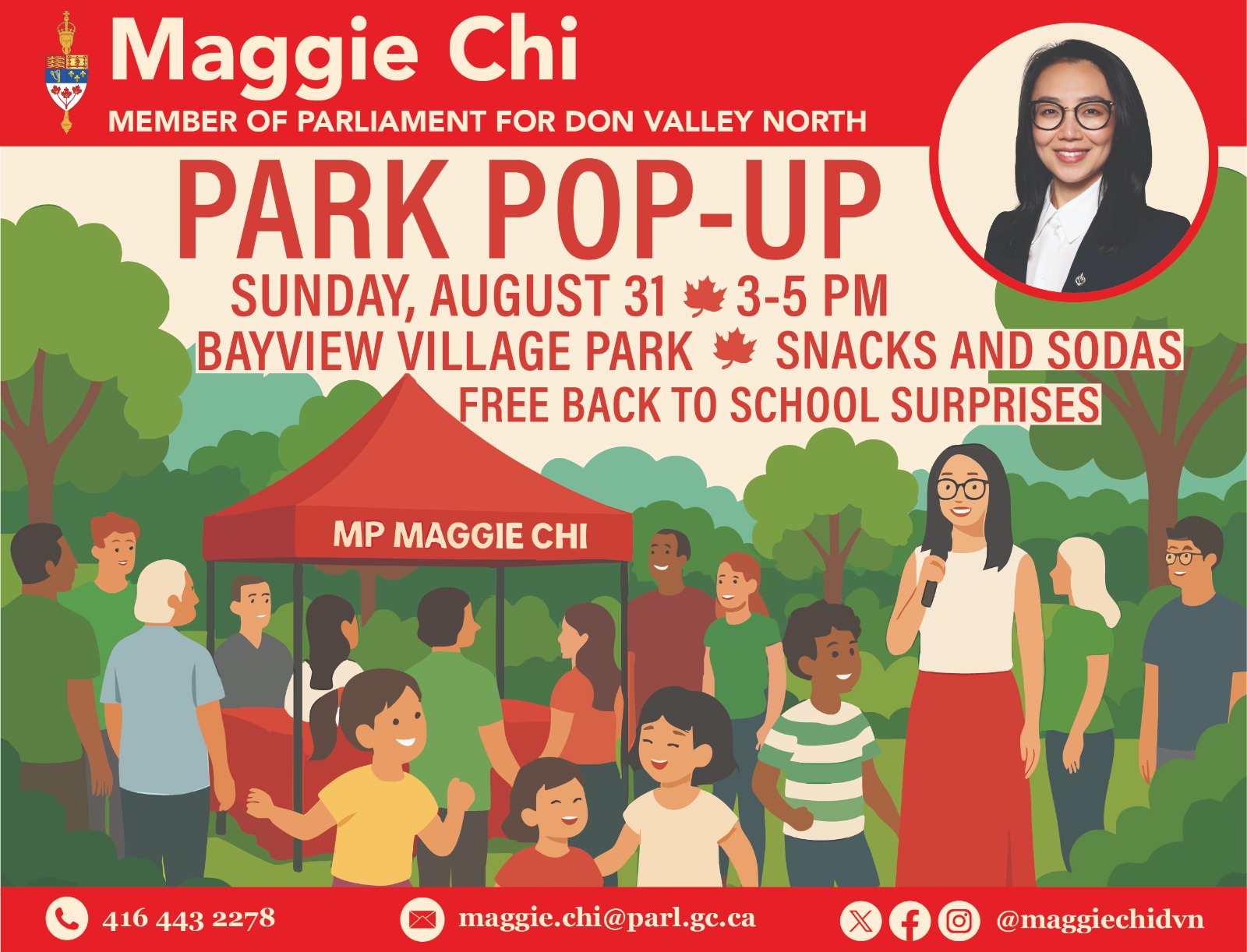Park Pop-Up at Bayview Village Park on Sunday, August 31st